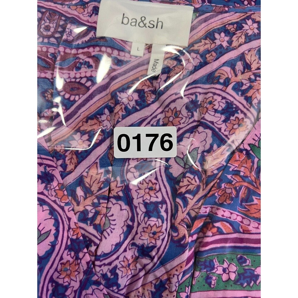 ba&sh Paisley Print V-Neck Long Sleeve Dress Multicolor size L - Picture 9 of 9